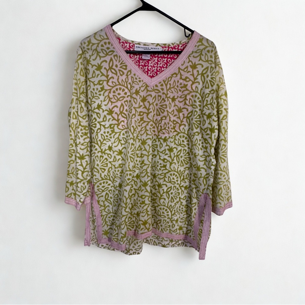 Gretchen Scott Designs Pink and Green Tunic